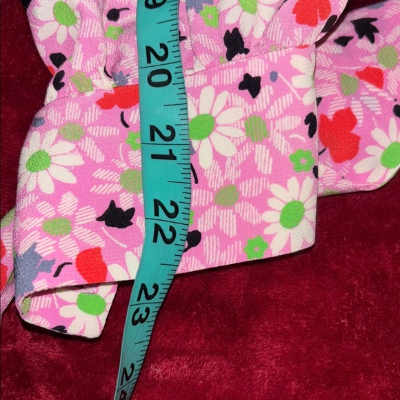 Miu Miu vintage 70’s Pink and White green Floral silk cropped blouse - Picture 15 of 16